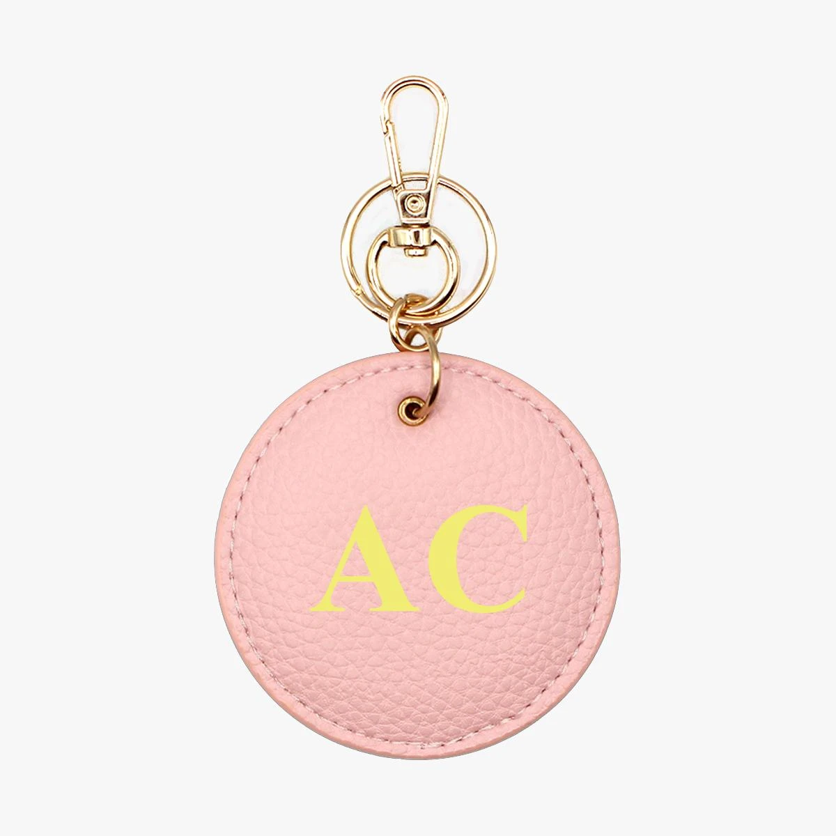 Big Initials Personalised Leather Keyring 1 Big Initials Personalised Leather Keyring