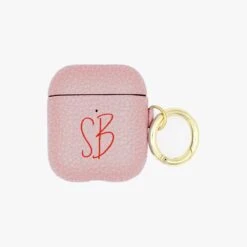 Cursive Initials Personalised Leather AirPods Case