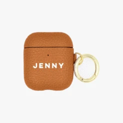 Thin Name Personalised Leather AirPods Case