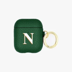 Single Initial Personalised Leather AirPods Case