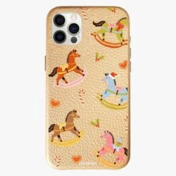 Christmas Horses Personalised Leather IPhone Case