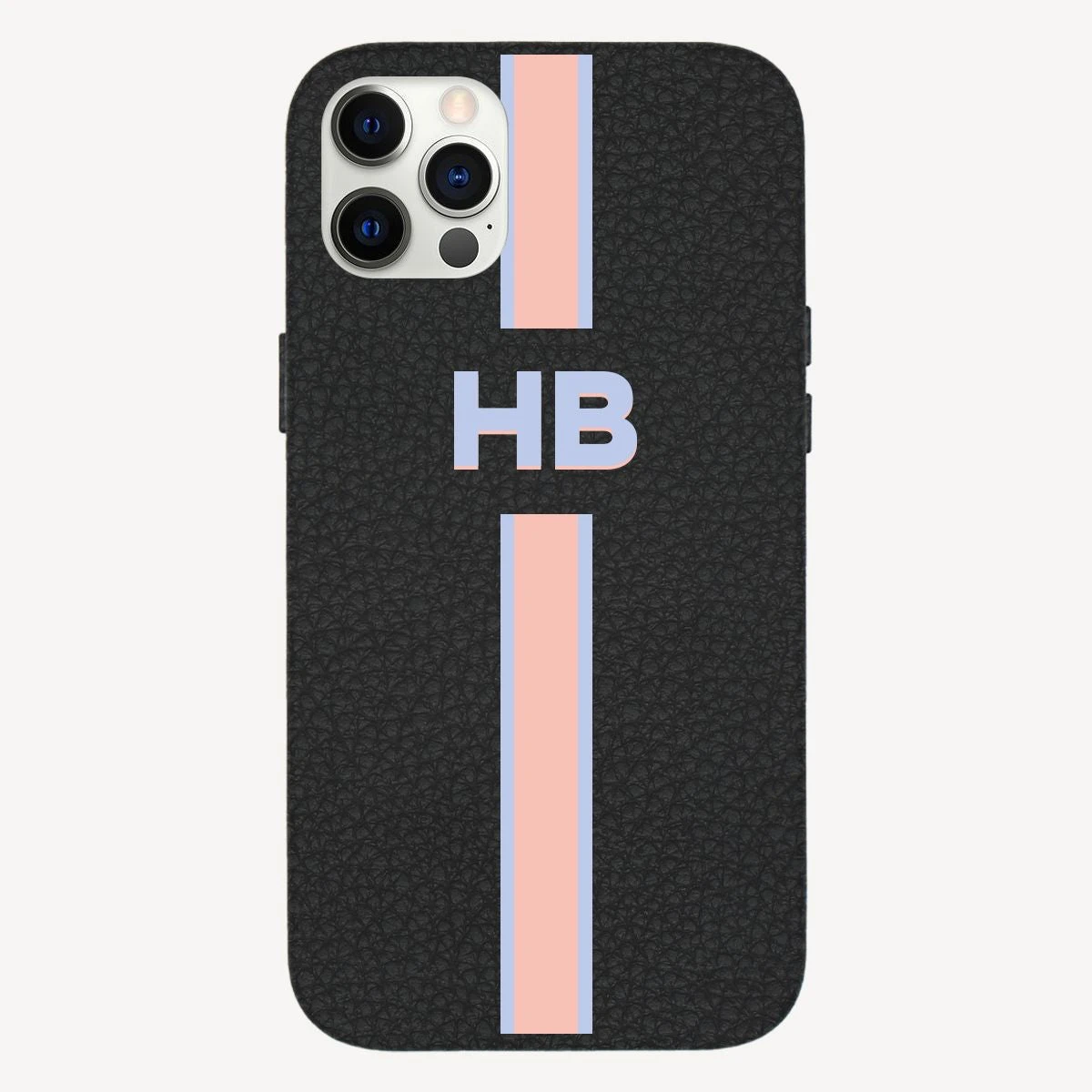 Stripes And Initials Personalised Leather IPhone Case 1 Stripes And Initials Personalised Leather IPhone Case