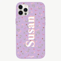 Girls Flowers Personalised Leather IPhone Case