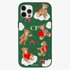 Heart Teddy Bear Personalised Leather IPhone Case
