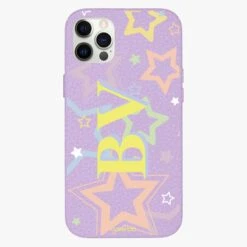 Pastel Stars Personalised Leather IPhone Case