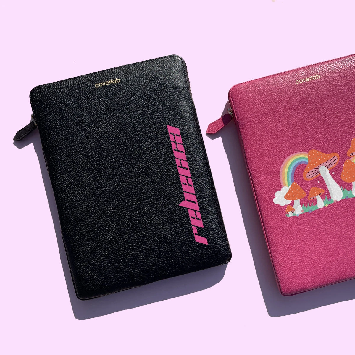 Mushrooms Personalised Leather Laptop Case 2 Mushrooms Personalised Leather Laptop Case - Image 2