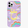Rainbow Clouds Personalised Leather IPhone Case