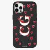 Red Hearts Personalised Leather IPhone Case