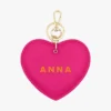 Thin Name Personalised Leather Heart Keyring