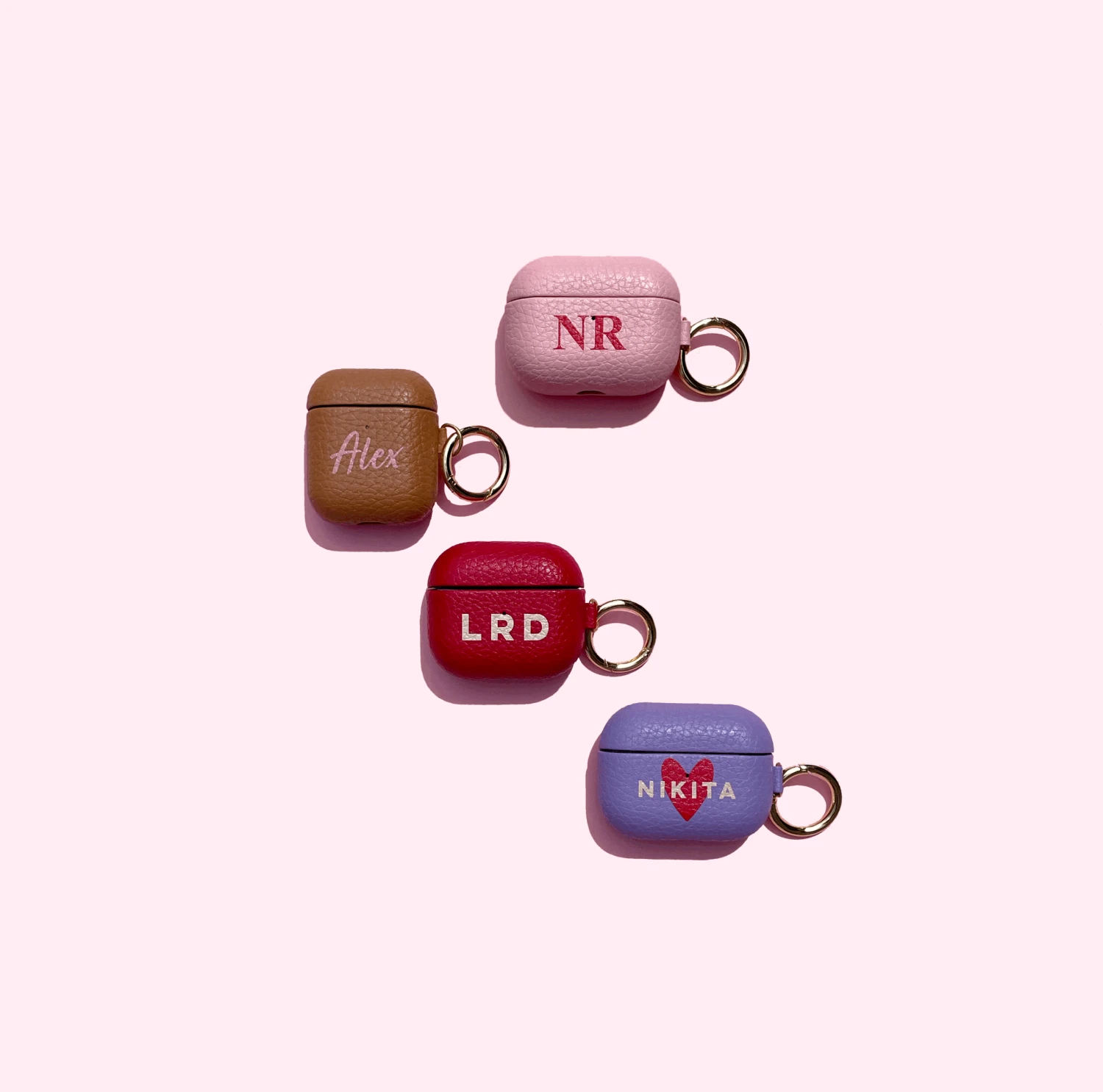 Big Initials Personalised Leather AirPods Case 3 Big Initials Personalised Leather AirPods Case - Image 3